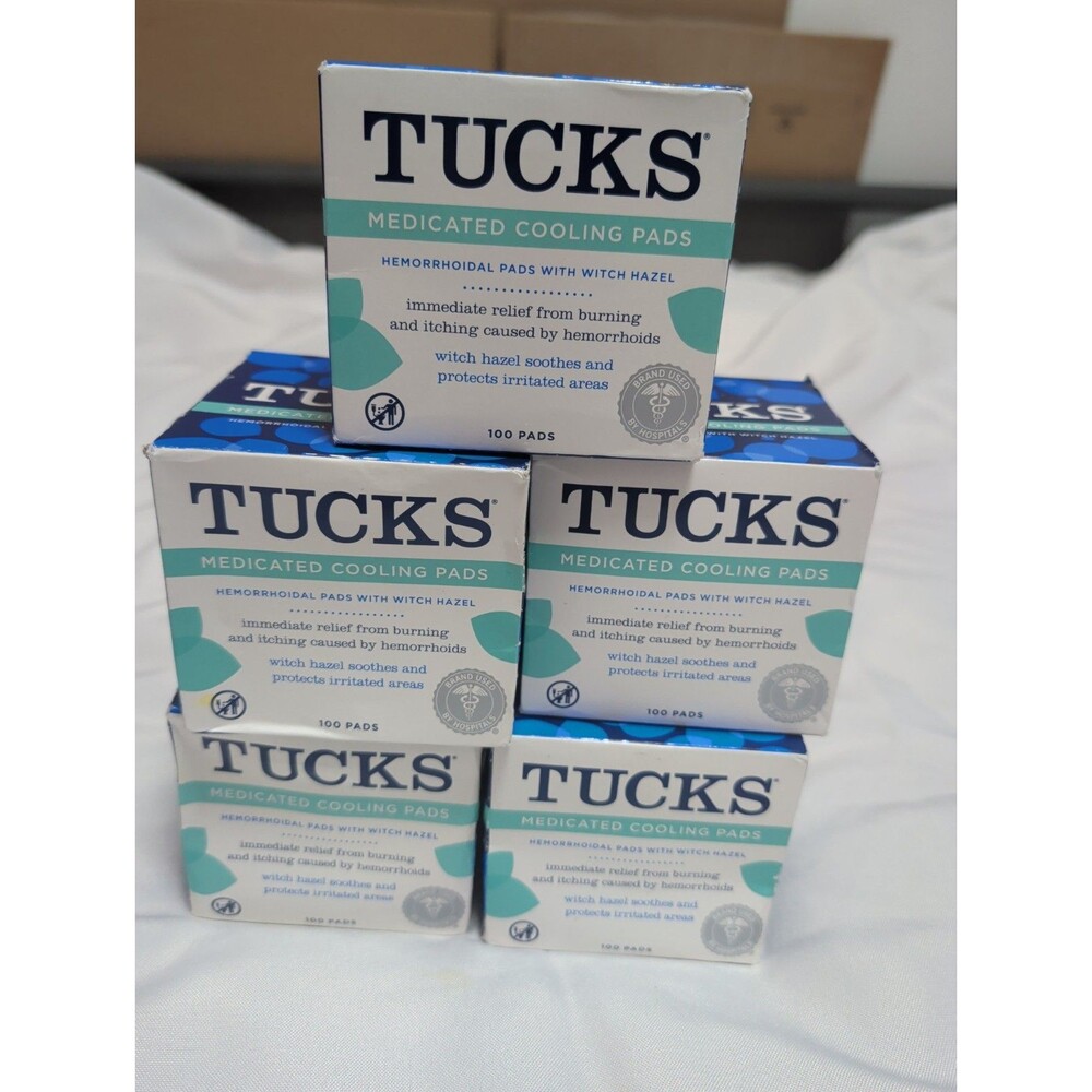 5 BOXES Tucks Medicated Cool Pads 100 Ct ea (500 COUNT) Expires 01/2028